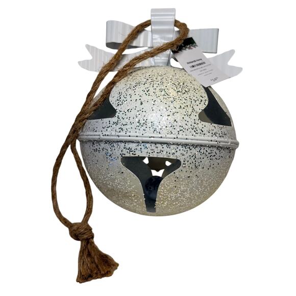 Kirkland’s Home Jumbo Jingle Bell 10.5”x8”x8” NWT Christmas Collection White - Picture 2 of 4